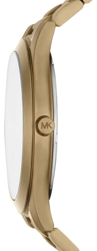 Reloj Analógico Hombre Michael Kors Slim Runway Varios Col Correa Dorado Bisel Dorado Fondo Dorado