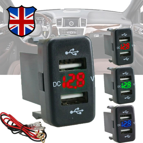 12v-24v Coche 4.2a Dual Puertos Usb Socket Cargador Voltímet
