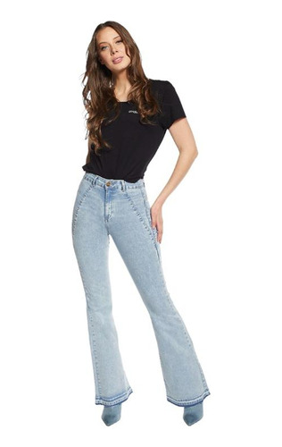 Jeans Flare Mujer Amalia Jeans 4428 Azul