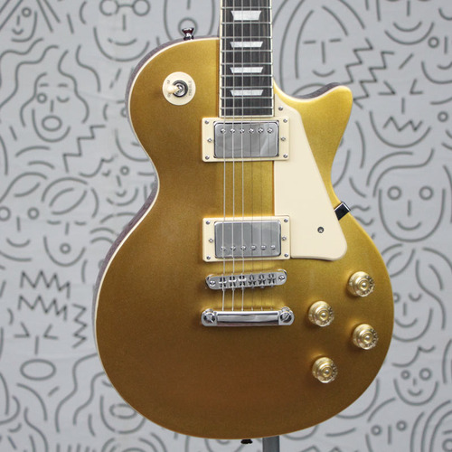 Guitarra Strinberg Les Paul Lps230 Gold Top 2 Humbuckers Acabamento Brilhante Basswood Com Palheta