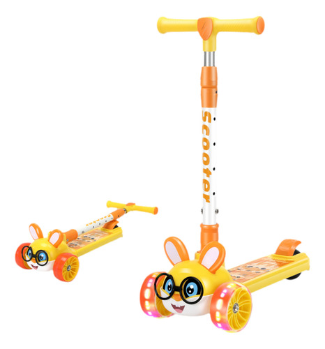 Scooter Monopatín De Pie Plegable Niños 2-12 Años Luces Led