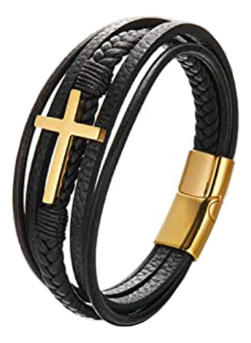 Pulsera Para Mi Hijo, Pulsera Con Cruz Negra Para Hombre, Pu