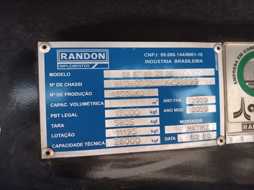 Imagem 5 de 15 de Bitrem Graneleiro Randon 2020 7,50 M Impecável