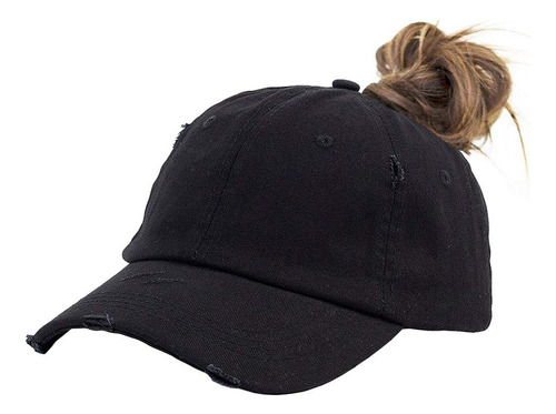 Gorra De Béisbol Para Cola De Caballo, Estilo Retro Desgasta