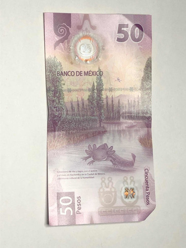 Billete De 50 Pesos Edición Especial Del Ajolote Serie Ae