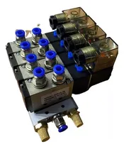 Comprar Bloco Manifold Pneumático Cu002F 4 Válvulas 5u002F2 Vias 1u002F4 Dc24vl