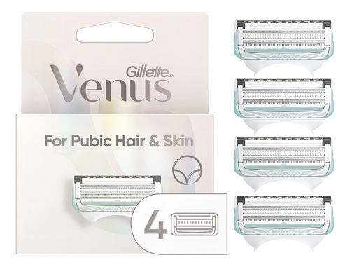 Gillette Venus Intimate Grooming - Recambios De Cuchillas De Afeitar Para Mujer Con Recortadora De Bikini, 4 Unidades