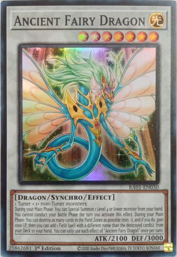 Yu-gi-oh! Ancient Fairy Dragon Ra01-en030 1st Edi Super Rara