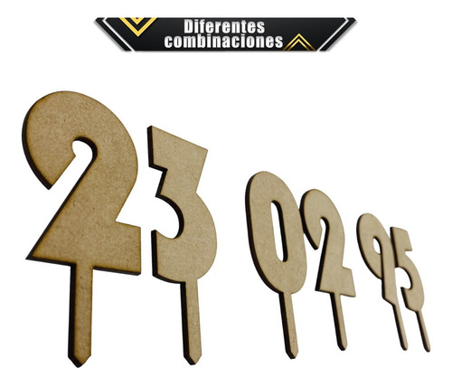 Imagen 9 de 10 de Numeros Cake Toppers Letreros Para Pastel Decoracion Fiesta