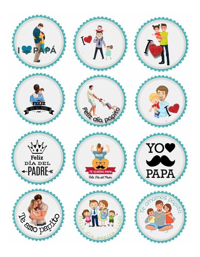 Imprimibles Stickers O Toppers Día Del Padre | MercadoLibre