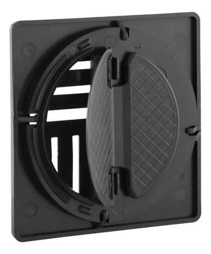 Ralo Inteligente 10 Cm Quadrado Abs Preto Com Porta Grelha