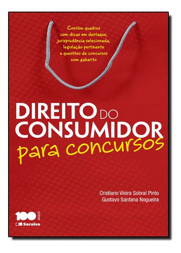 Direito Do Consumidor Para Concursos, De Cristiano Vieira Sobral Pinto. Editora Saraiva (juridicos) - Grupo Somos Sets, Capa Mole Em Português