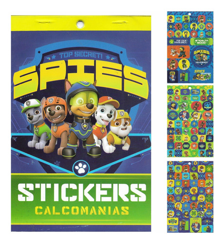 Block De Stickers Paw Patrol Spies Artículo Fiesta Color Azul Oscuro