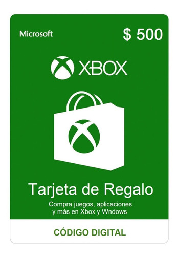 Tarjeta De Regalo Microsoft Xbox 500 Pesos Ars