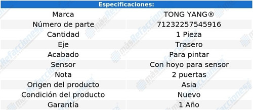 Defensa Trasera C/hoyo P/sensor P/pintar 320i Xdrive 13