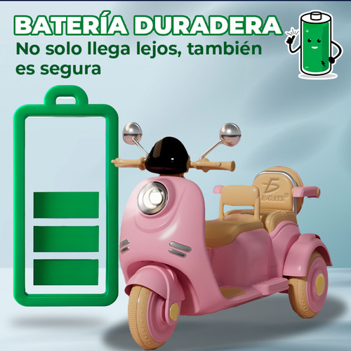 Mini Moto Electrico Recargable Estilo Retro Luces Sonido Bt Color Rosa Ele-Gate JUG.MT08