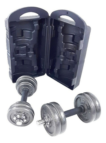 Set 2 Mancuernas York De Acero De 12 Discos 20 Kg C/maleta