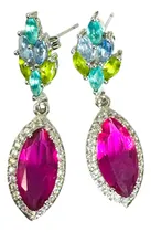 Comprar Aros Turmalina Rubelita, Topacios, Peridoto Colores