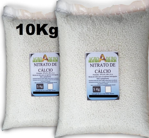 Fertilizante Nitrato De Calcio 10 Kg Ferti Adubo Hidroponia