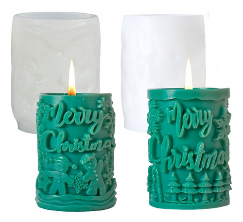 Molde De Silicona Para Hacer Velas Navideñas, 2 Piezas