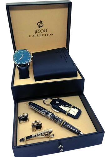 Estuche Lujo Regalo Reloj Billetera Esfero Mancuerna Llavero