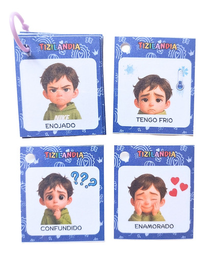 Pictogramas De Emociones Niño. Llavero. Autismo