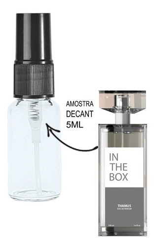 Imagem 2 de 3 de Amostra Decant 5ml - Thamus - In The Box - Vidro Spray