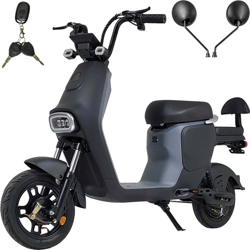 Bicicleta Electrica Scooter 35km/h Autonomia 100km 3 Vel 12v Color Gris Oscuro