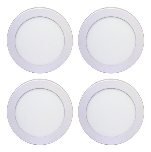 Lampara De Sobreponer Litelux 6w Luz De Día 4 Pza 11 Cm Blanco