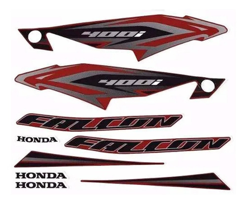Kit Adesivo Jogo Faixas Honda Nx 400 Falcon 2013 Vermelha