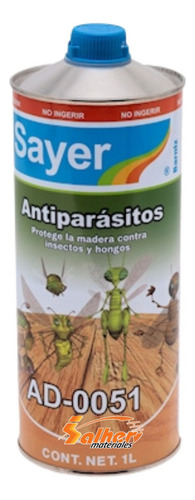 Aceeitee Antiparasitos Fungiiciida Polilla Madera 1 Lt Sayer Acabado Mate Color Transaprente