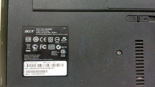 Notebook Acer Aspire 5552 -3343 - Repuestos X Separados