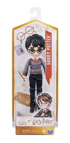 Muñeco Harry Potter 20 Cm. Wizarding World Incluye Varita