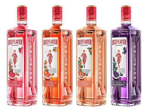 Kit Gin Beefeater Laranja, Morango, Pessego E Amorra