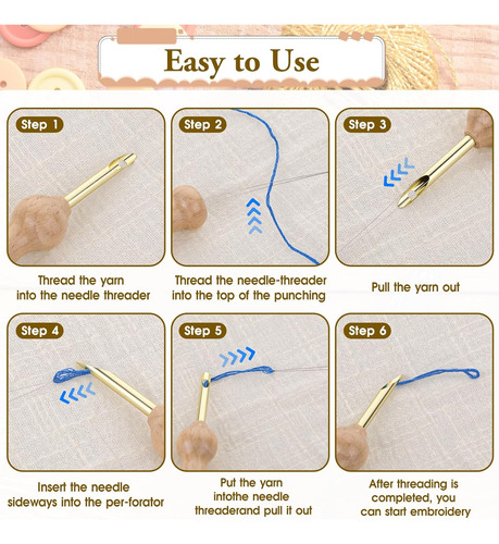 9 Needles Magic Bordado Set,caja Y Cambiador Cabeza Roscador