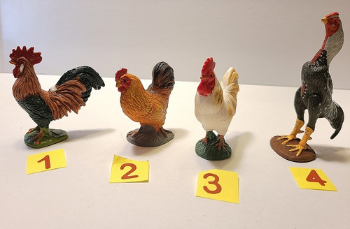 Figuras De Gallo Juguete Nacimiento Plástico 