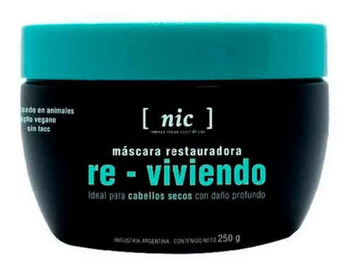 Mascara Baño De Crema Reviviendo Nic Reparadora X 250 Gr