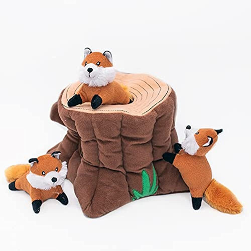 Zippypaws Woodland Friends Burrow Interactive Dog Toys - Hid