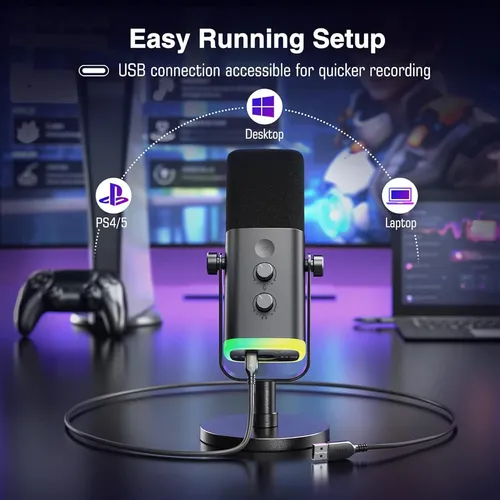 Microfono Dinamico Fifine Xlr / Usb Para Grabacion De Podcas Black