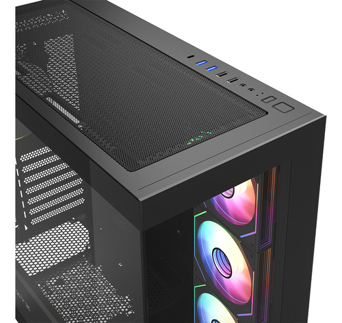 Gabinete Xyz Titanium View X-cs-titanium300-b 4 Fans