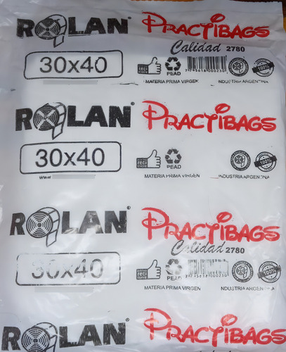 Bolsa de camiseta reforçada 50x70 e 6000 x 5 unidades. Rolan
