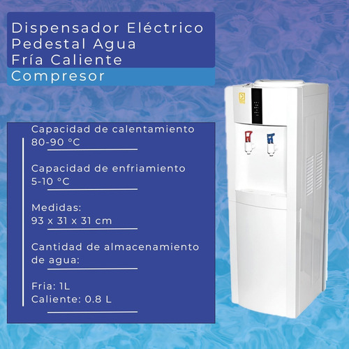 Imagen 6 de 7 de Dispensador Eléctrico Pedestal Agua Fría Caliente Compresor
