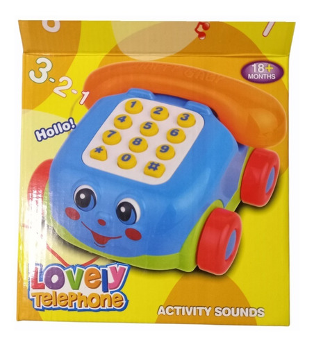 Juguete Teléfono Para Niños Con Sonido Y Arrastre 