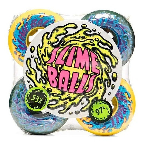 Ruedas Skate 53mm Slime Balls Take Vomit Yllw Bk | Laminates