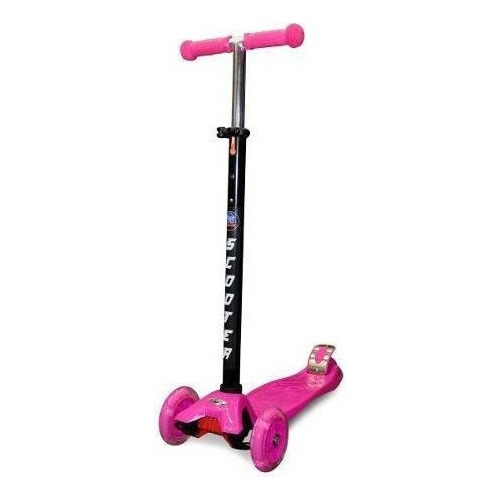 Patineta Scooter Micro Juguete Direccion Freno Luces Rosada