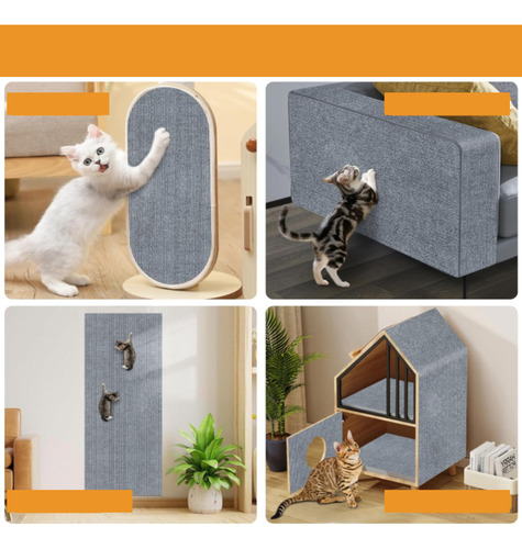 Rascador Alfombra Gato Michi Sillon Mueble Autoadhesivo - X2 Gris Claro