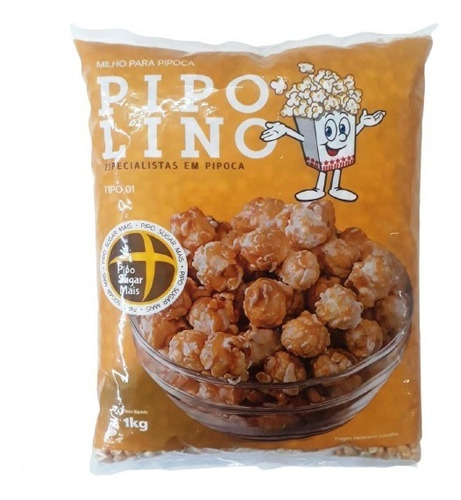 1kg Milho Mushroom Pipoca Doce Gourmet Pipolino Pipo Sugar+