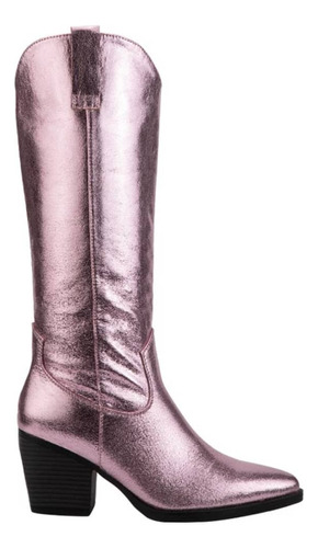 Bota Dama Tierra Bendita 5126 Vaquera En Rosa Metalico