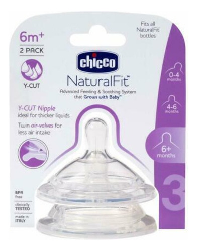 Chicco Naturalfit  Tetina, 2 Piezas Flujo Rápido