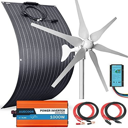 Paneles Solares - Auecoor Kit De Sistema Híbrido De Turbina 